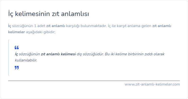 İç zıt anlamı