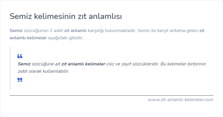 Semiz zıt anlamı