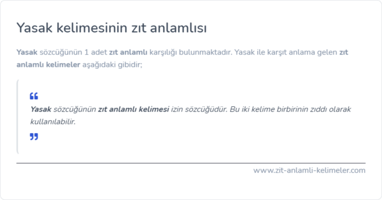 Yasak zit anlamlisi nedir?